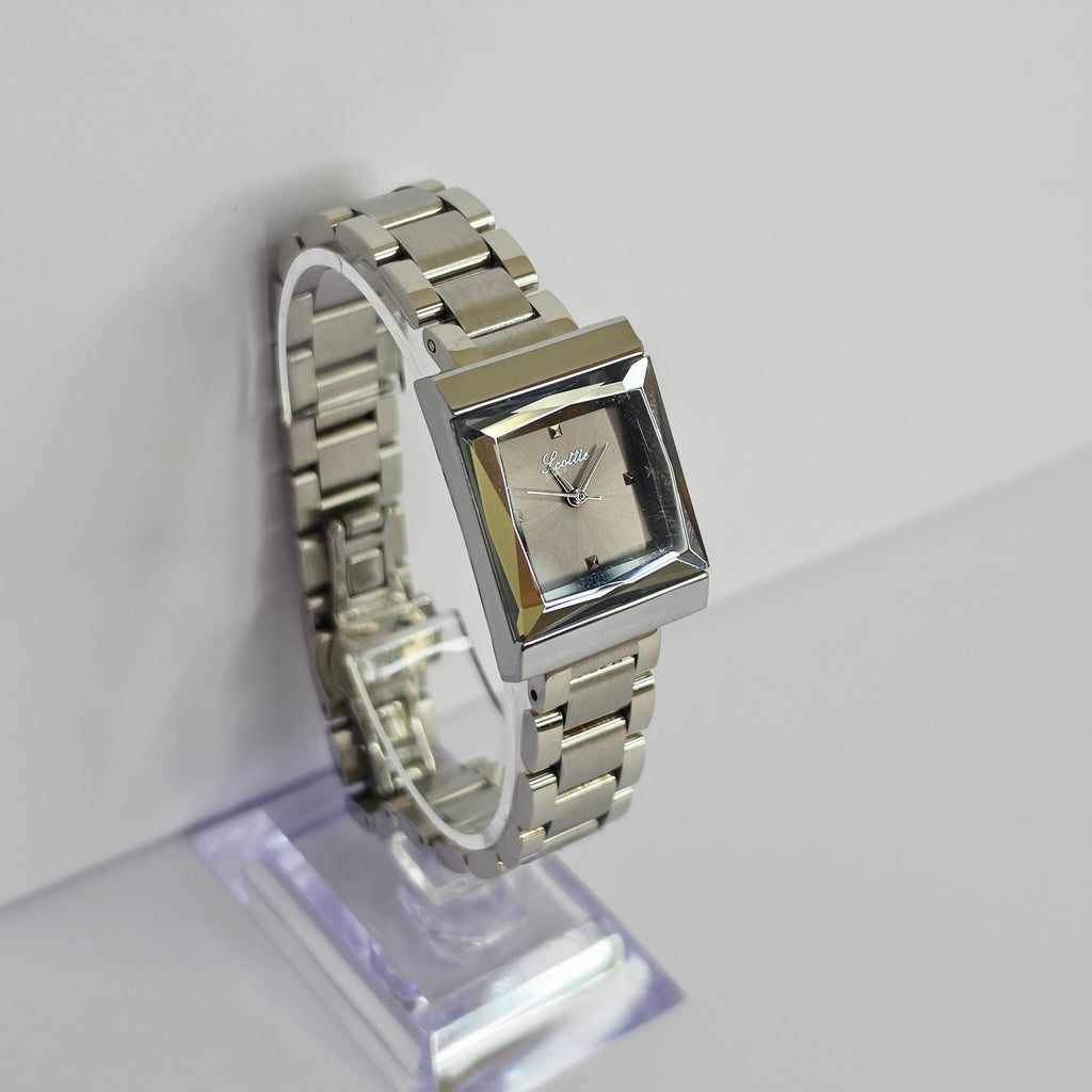 Women's Stainless Steel Square Watch - Link Bracelet - 4 Colors - Crystal Dial