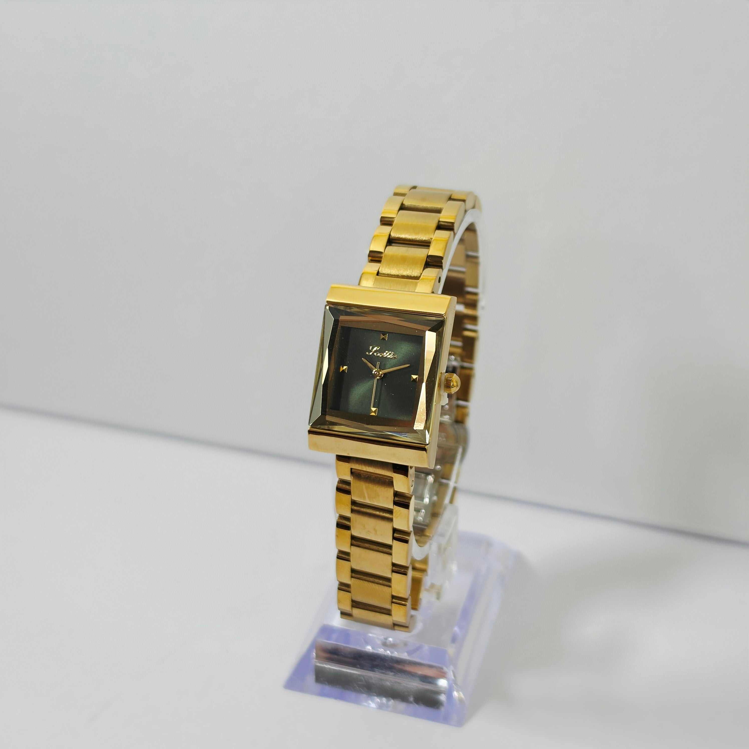 Women's Stainless Steel Square Watch - Link Bracelet - 4 Colors - Crystal Dial