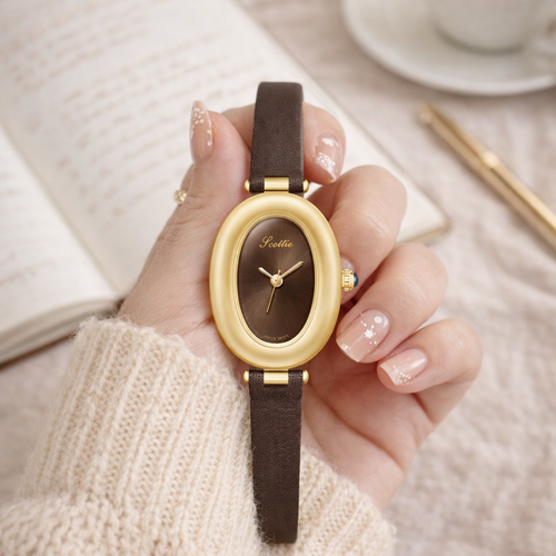 women’s brown leather watch

brown and gold women’s watch

minimalist women’s watch

oval women’s watch

women’s fashion watch