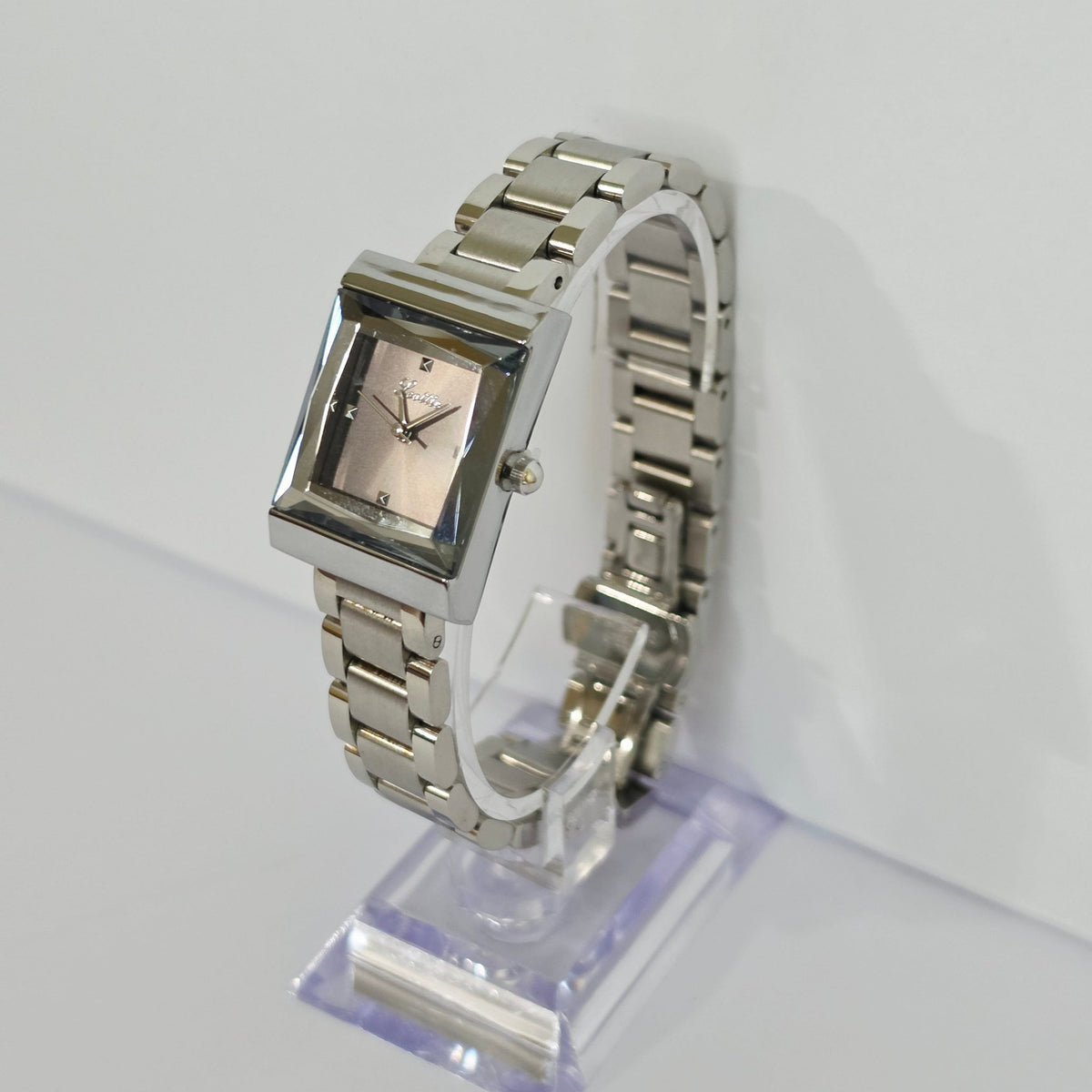 Women's Square Link Bracelet Watch 4 Colors Crystal Dial Jewelry Style - GOLDASEEL