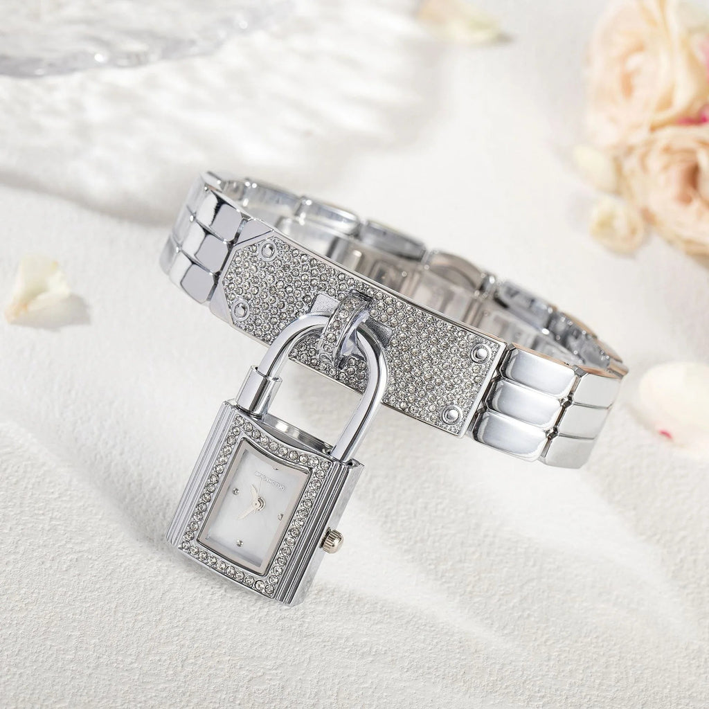 Luxury Women's Watch with Diamond Style Crystal Bracelet Design - GOLDASEEL