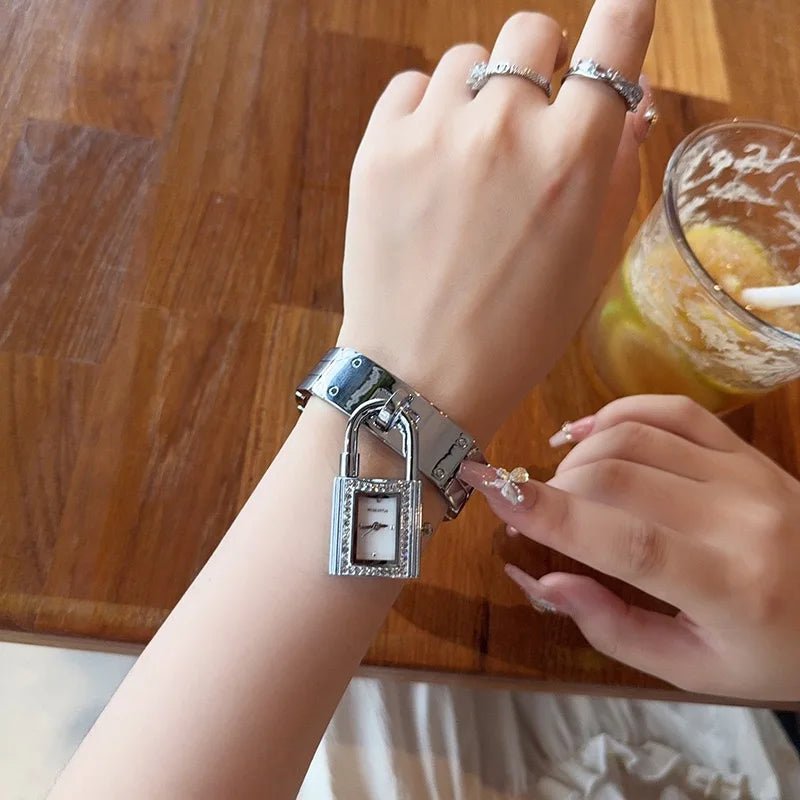Luxury Women's Watch with Diamond Style Crystal Bracelet Design - GOLDASEEL