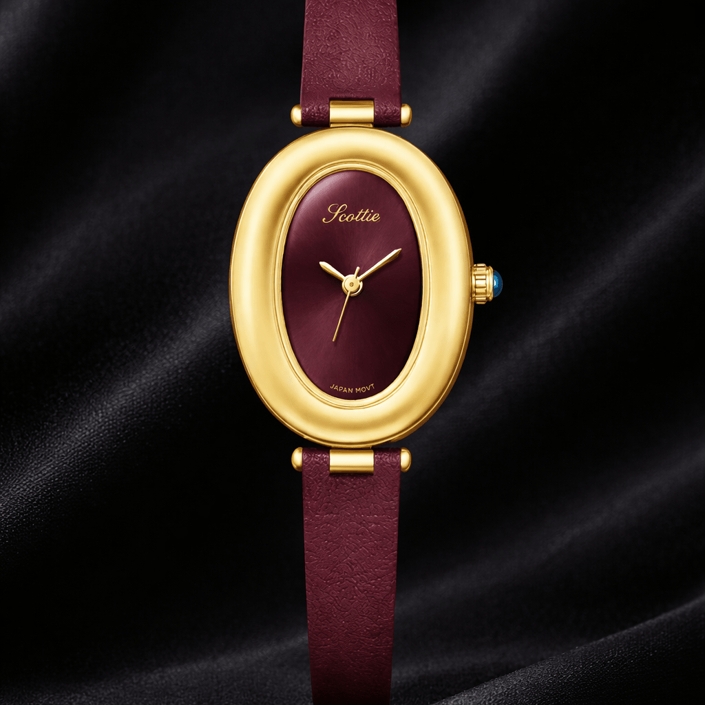Women's Small Gold Oval Watch Dual Leather Strap Minimalist Jewelry Watch - GOLDASEEL