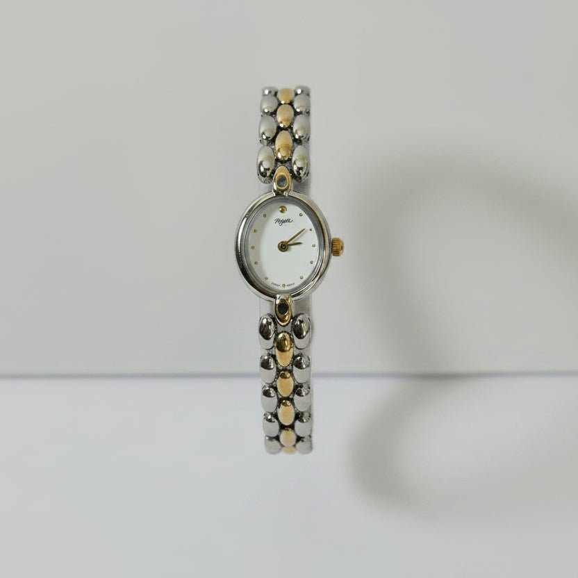 Two-Tone Gold Silver Gemstone Bracelet Watch Women's - GOLDASEEL