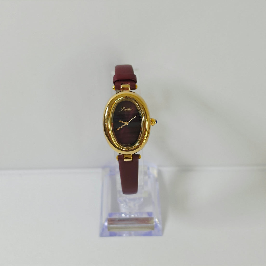 Women's Small Gold Oval Watch Dual Leather Strap Minimalist Jewelry Watch - GOLDASEEL