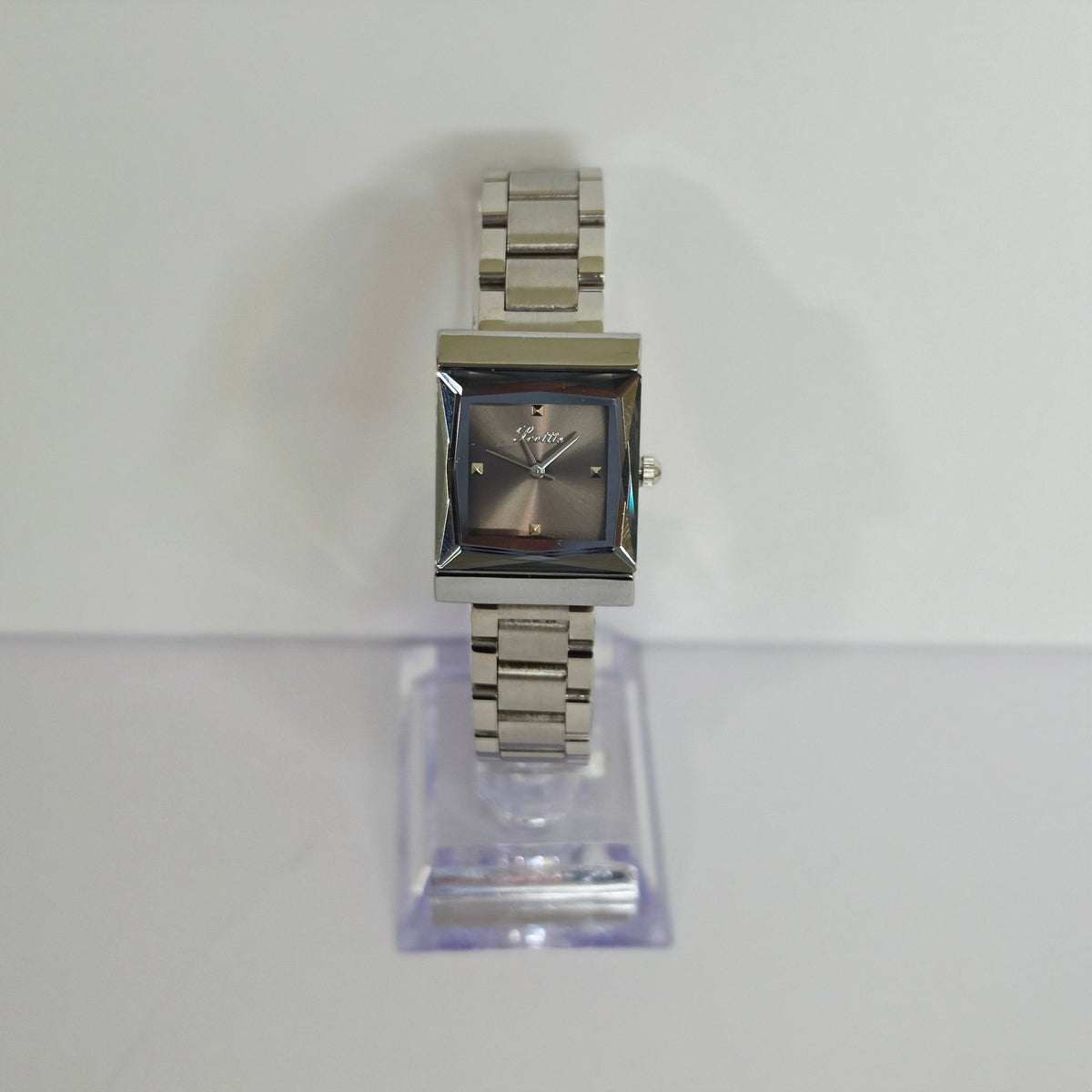 Women's Square Link Bracelet Watch 4 Colors Crystal Dial Jewelry Style - GOLDASEEL