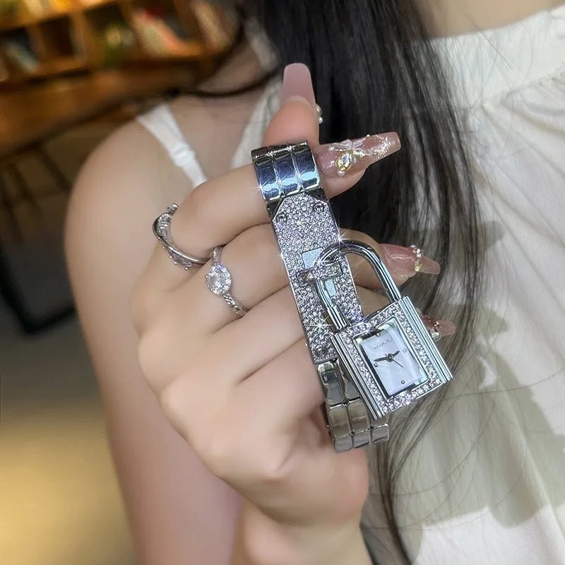 Luxury Women's Watch with Diamond Style Crystal Bracelet Design - GOLDASEEL