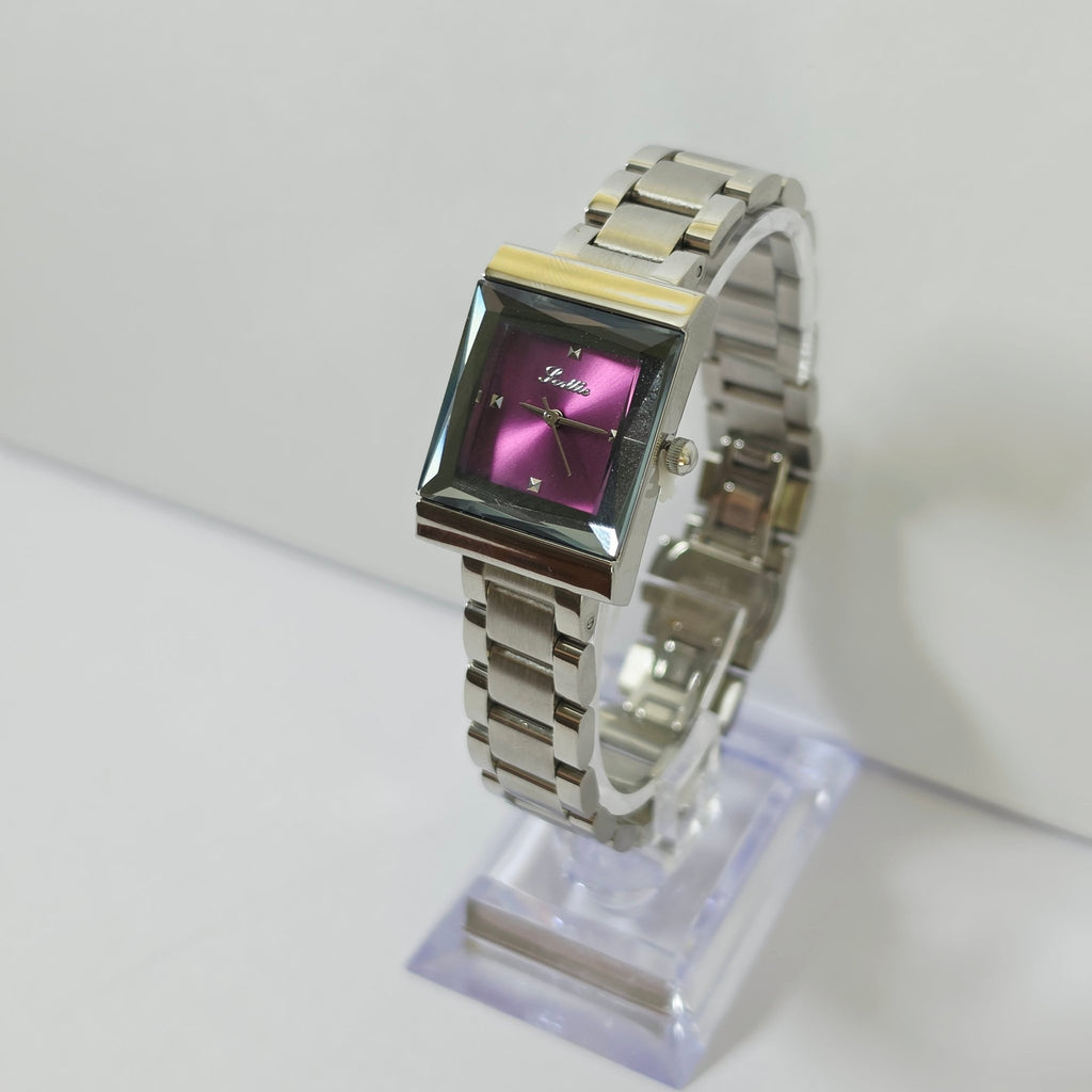 Women's Square Link Bracelet Watch 4 Colors Crystal Dial Jewelry Style - GOLDASEEL