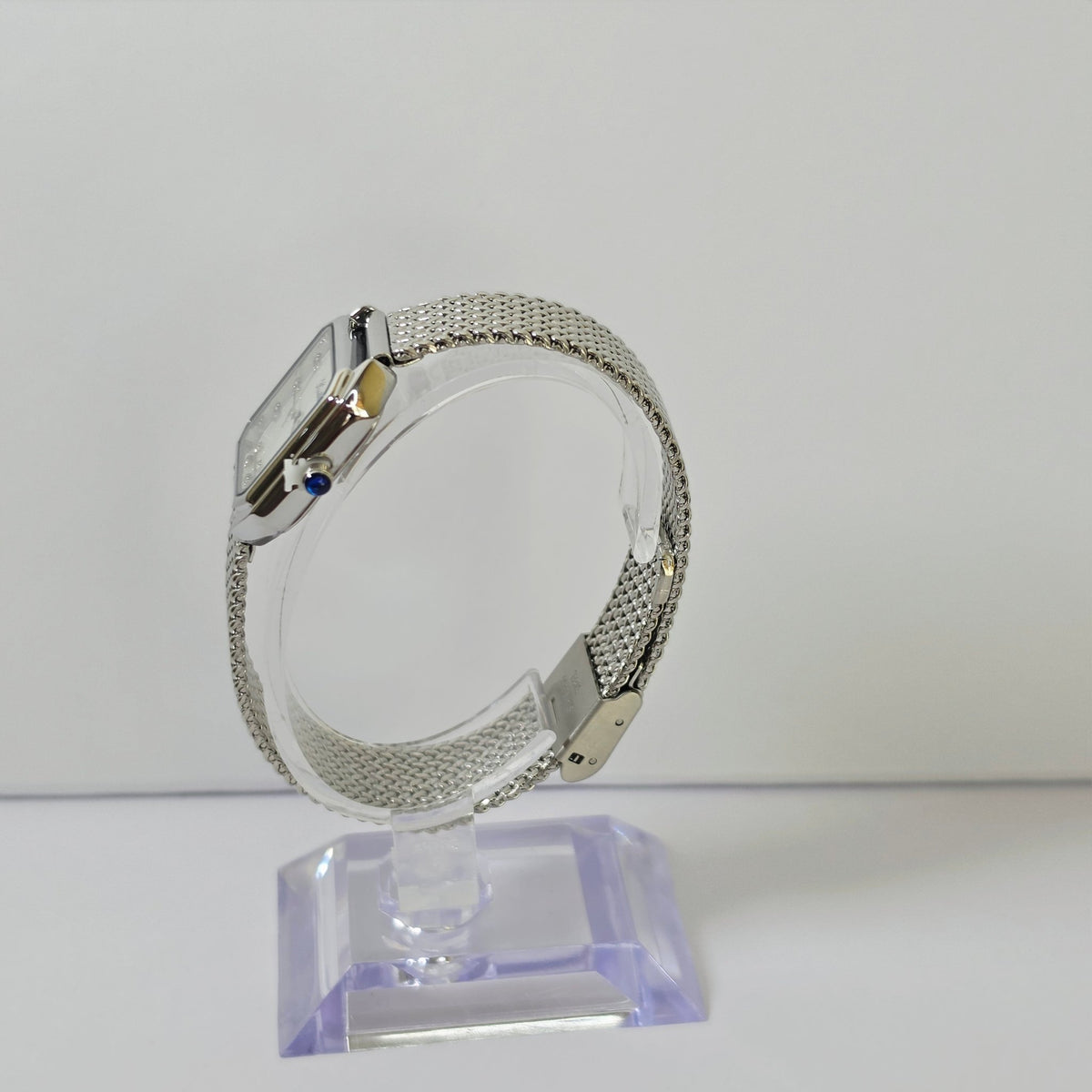 Women's Silver Mesh Square Minimalist Watch - GOLDASEEL