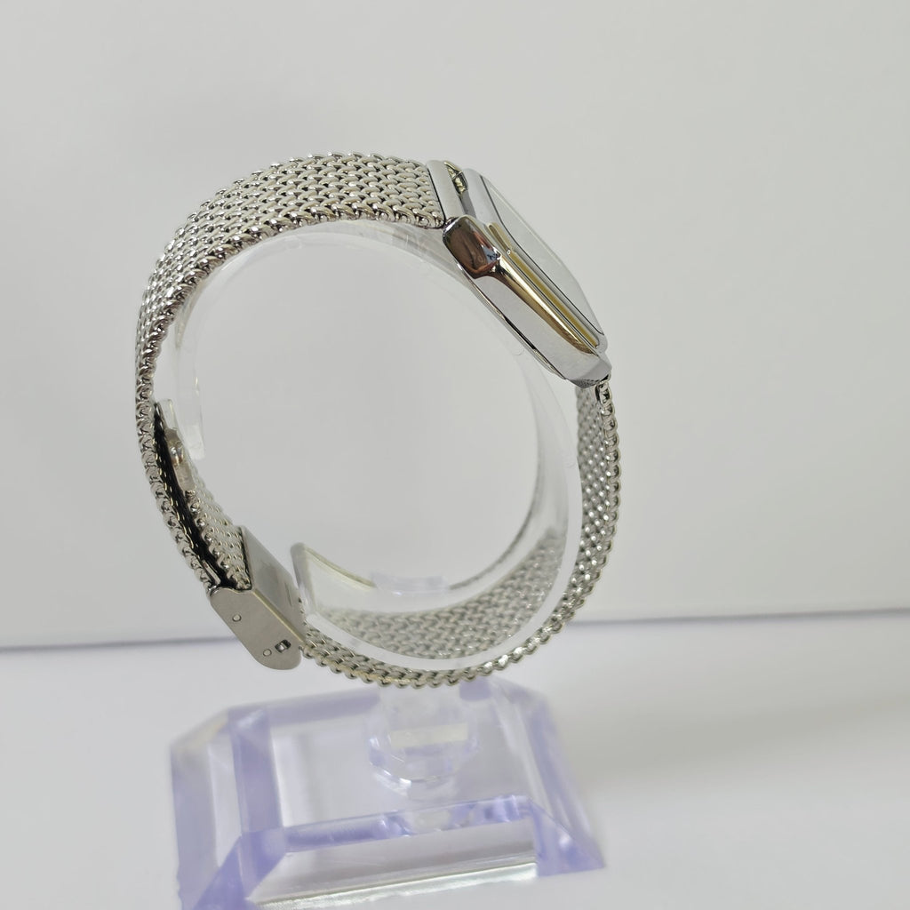 Women's Silver Mesh Square Minimalist Watch - GOLDASEEL