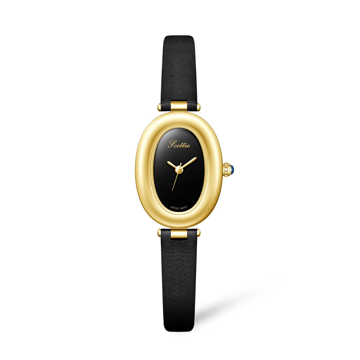 Women's Small Gold Oval Watch Dual Leather Strap Minimalist Jewelry Watch - GOLDASEEL