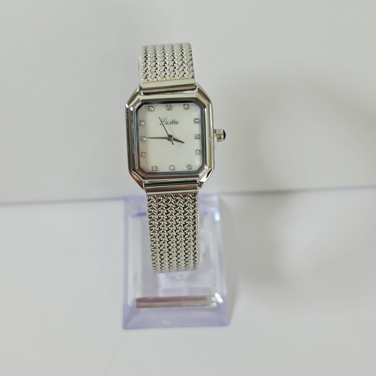 Women's Silver Mesh Square Minimalist Watch - GOLDASEEL